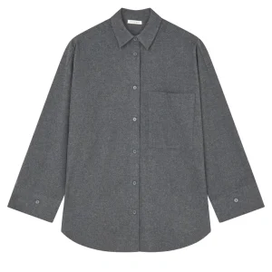 By Malene Birger Derris Flannel Organic Cotton Shirt – Dark Grey Melange