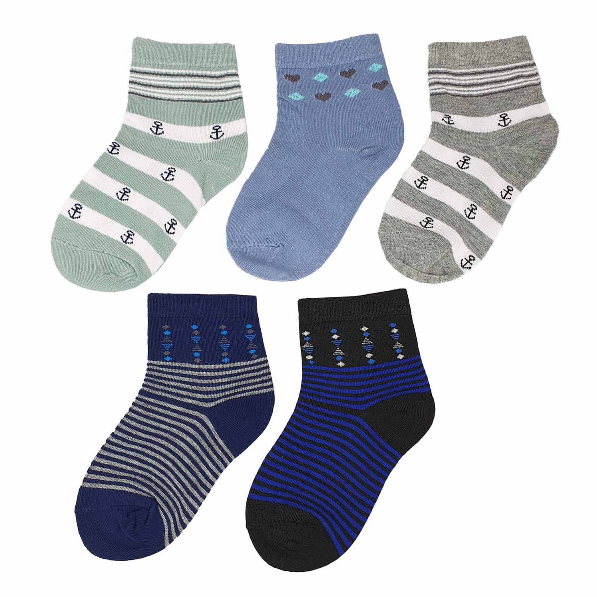 INKASTYL barnstrumpor Nautic i bomull, 5-pack