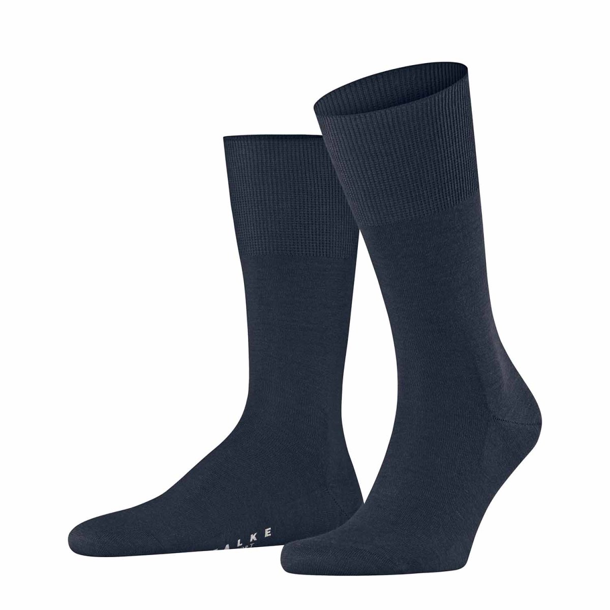 FALKE Airport Space Blue herrstrumpor med merinoull