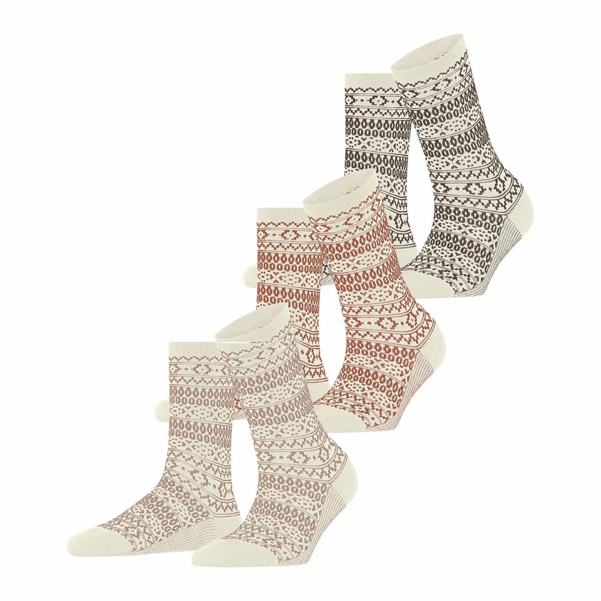 ESPRIT Sami Off-White Boot Socks, dam, eko bomull, 3-pack - Bild 2