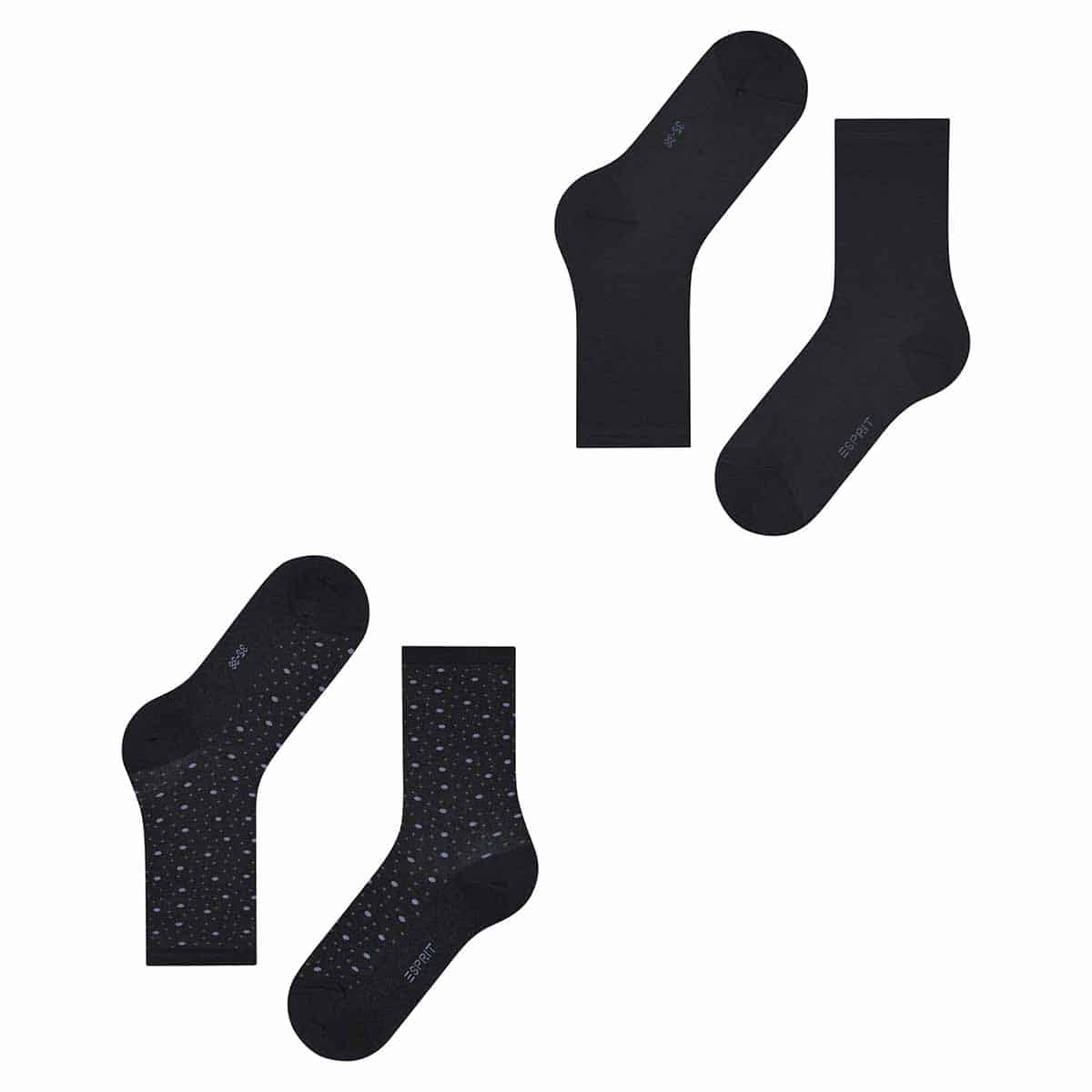 ESPRIT Playful Dot Black damstrumpor eko bomull, 2-pack - Bild 3