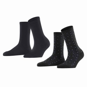 ESPRIT Playful Dot Black damstrumpor eko bomull, 2-pack