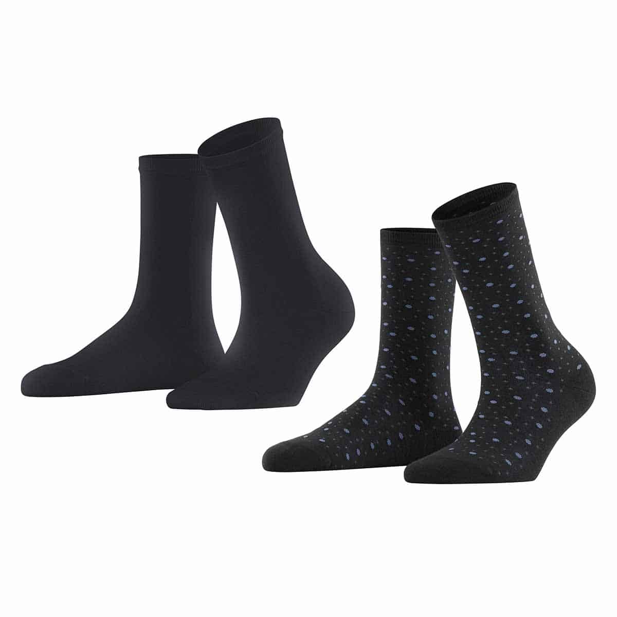ESPRIT Playful Dot Black damstrumpor eko bomull, 2-pack
