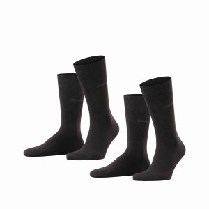 ESPRIT Basic Easy Black herrstrumpor eko bomull, 2-pack