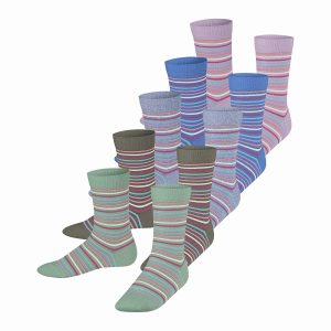 ESPRIT Multi Stripe barnstrumpor eko bomull, 5-pack