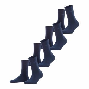 ESPRIT Solid Marine damstrumpor eko bomull, 4-pack