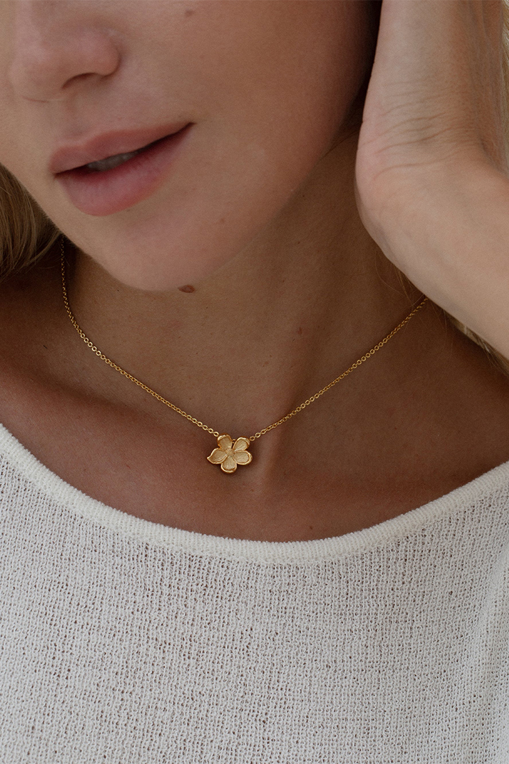 Muli Collection Midi Flower Necklace – Gold - Bild 3