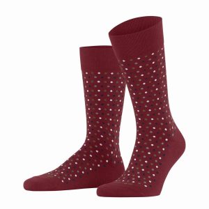 BURLINGTON Dot Cranberry herrstrumpor, ekologisk bomull