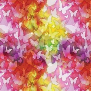 21240501-01 Bomullstyg Rainbow Dreams Butterfly