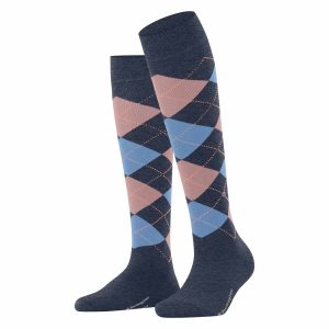 BURLINGTON knästrumpor dam Marylebone Dark Blue, ull