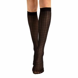 FIORE knästrumpor Diamond Crush Black, 30 D
