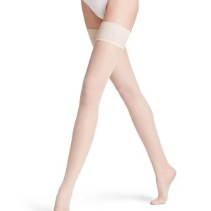 FALKE Seidenglatt 15 stay-ups champagne, over knee strumpor