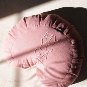 Crescent Meditationskudde Linne Dusty Pink