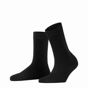 FALKE ClimaWool Black damstrumpor med merinoull