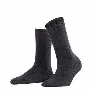 FALKE Softmerino Antracit damstrumpor med merinoull