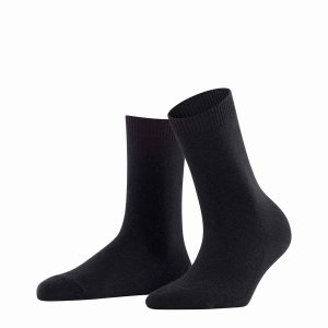 FALKE Cosy Wool Black damstrumpor med kashmirull