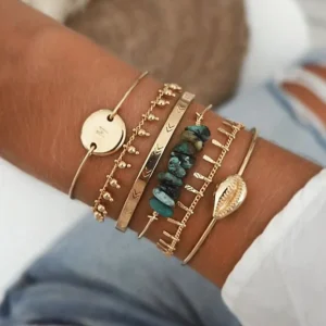 Bohemiskt Flerdelat Armbandset för Kvinnor – Elegant Stil för Vardag och Fest