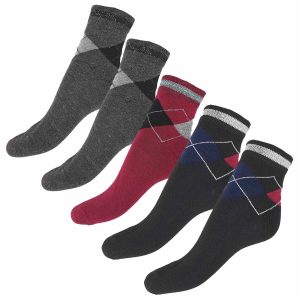 INKASTYL 5-pack damstrumpor, rutig, stl. 35-42