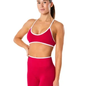Hybrid Contrast Sports Bra - Berry