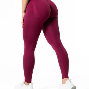 Hybrid Seamless Tights - Red Plum