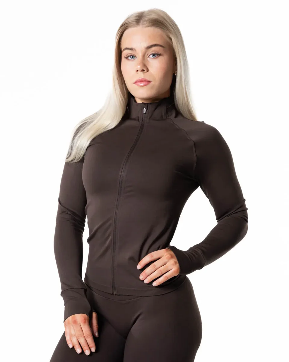 Aura Seamless Zip Longsleeve - Espresso brown - Bild 2