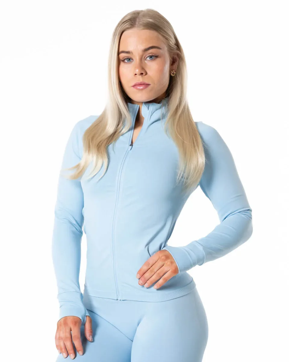 Aura Seamless Zip Longsleeve - Light Blue - Bild 2