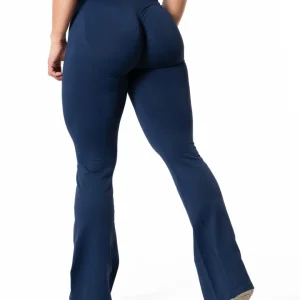 Aura Seamless Scrunch Flared Tights - Midnight Blue