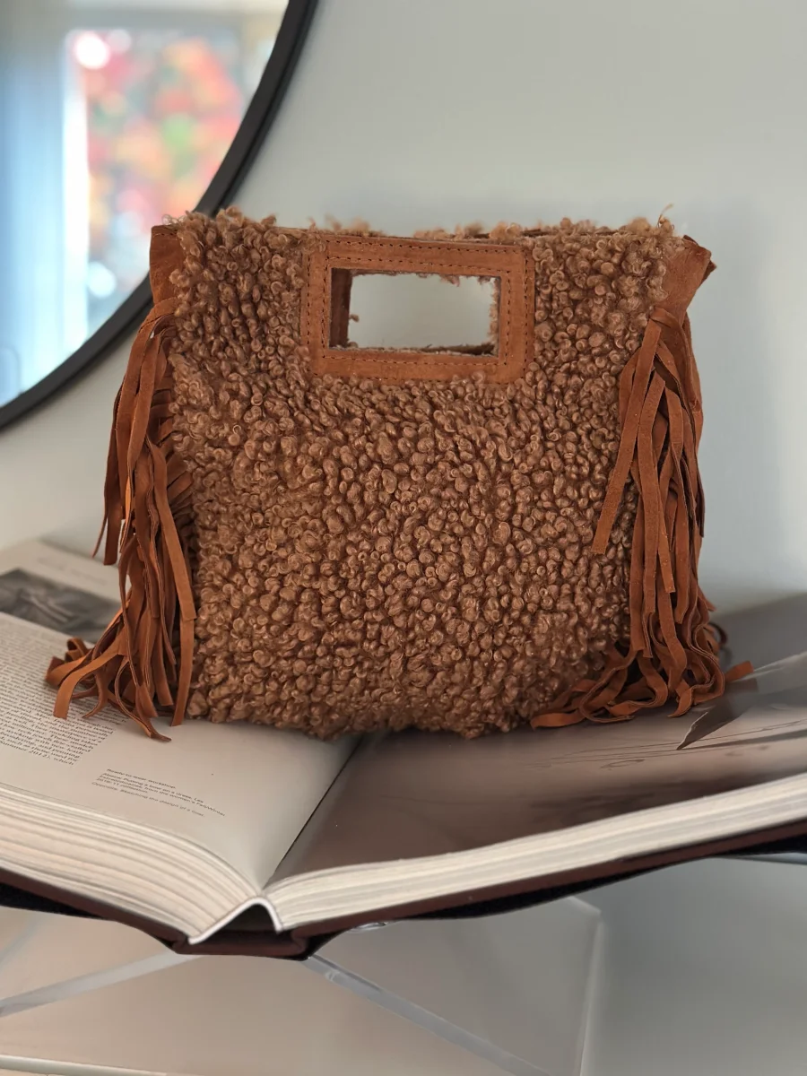 Fluffig Boho väska med fransar - Brun - Bild 2