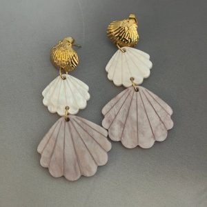 Örhängen ”snäckor” - Rosa/Beige/Gröna/Turkos/Creme