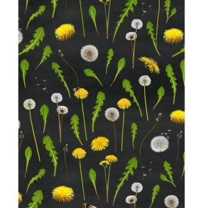 PaaPii Eko Digitaltryck Jersey Dandelions Charcoal Black
