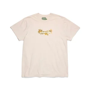 Bomullströja med blommigt logo, beige
