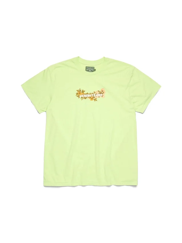 Bomullströja med blommigt logo, lime - Bild 2