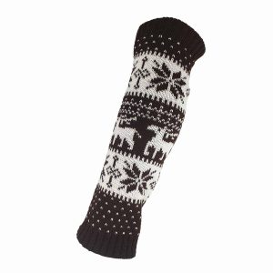 BOOM Legwarmers Winter Chocolate, stickad benvärmare