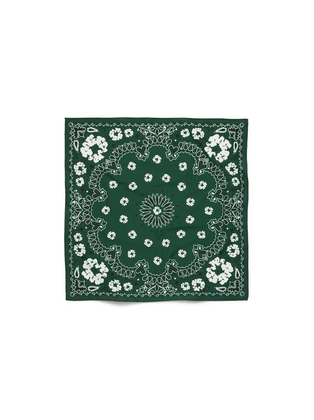 Cotton Wreath Bandana med bomullsmönster i paisley, grön