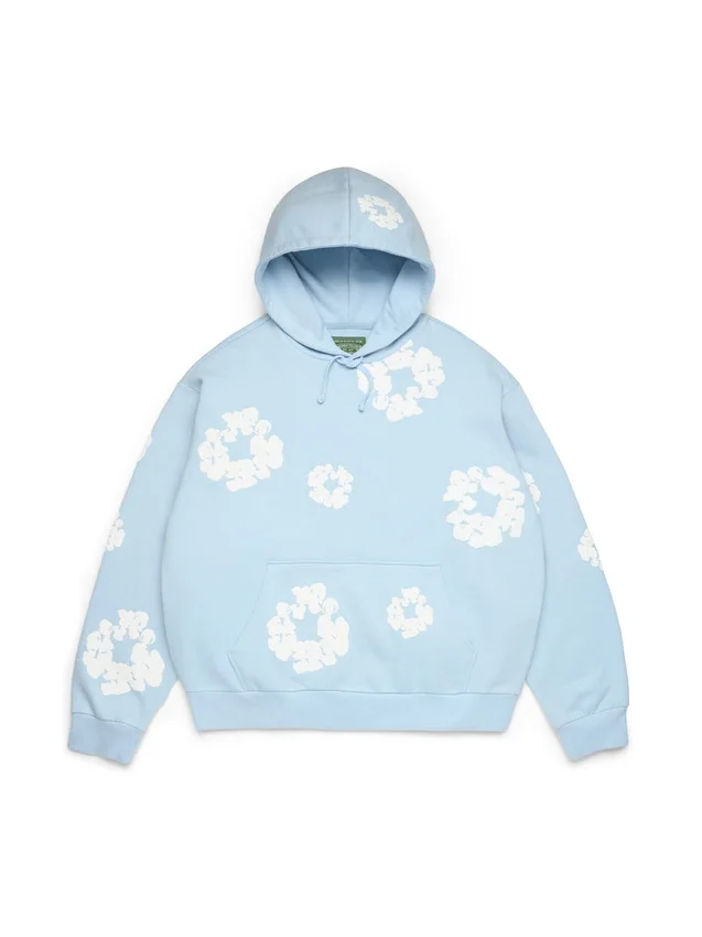 Cotton Wreath Hoodie i puderblått - Bild 2