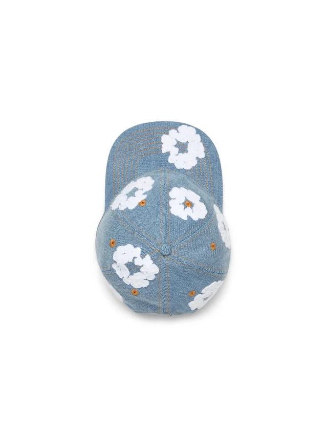 Cotton Wreath med raw denim och kransmönster, ljus tvätt - Bild 3