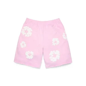 Cotton Wreath-sweatshorts i puderrosa