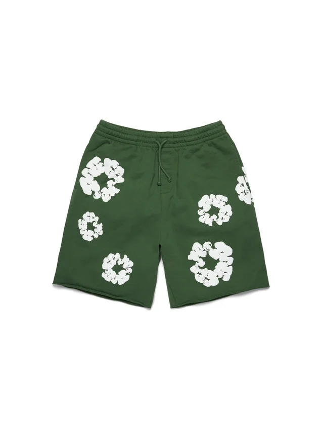 Cotton Wreath-sweatshorts med kransmönster, gröna - Bild 2