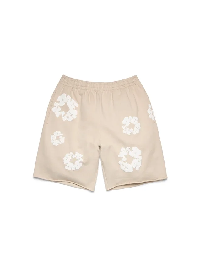 Cotton Wreath-träningsshorts, krämfärgade - Bild 2