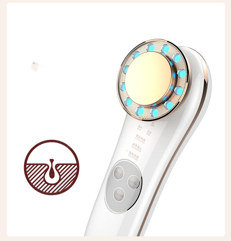 Glow - 7-i-1 Ansiktsmassager med Ljusterapi - EMS Microcurrent, Värme 45°C och Vibration - Uppladdningsbar Ansiktsvård - Bild 6