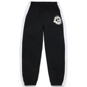 Denim U-sweatbyxor med paneler, svarta