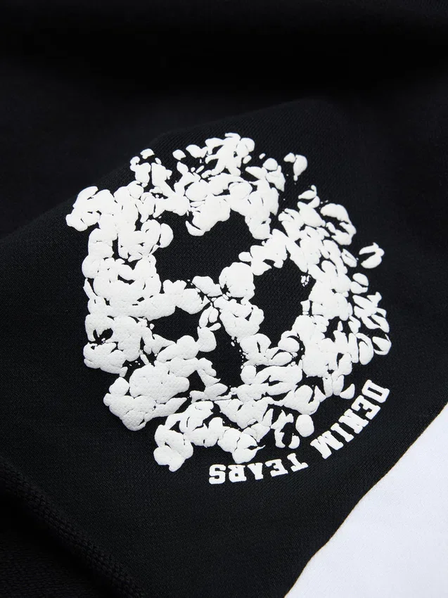 Denim U-sweatshorts med paneler, svarta - Bild 4