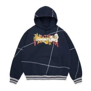 DT Virginia-hoodie med overlock-sömmar, marinblå