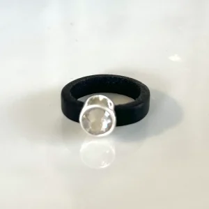 Läderring med silverplätering