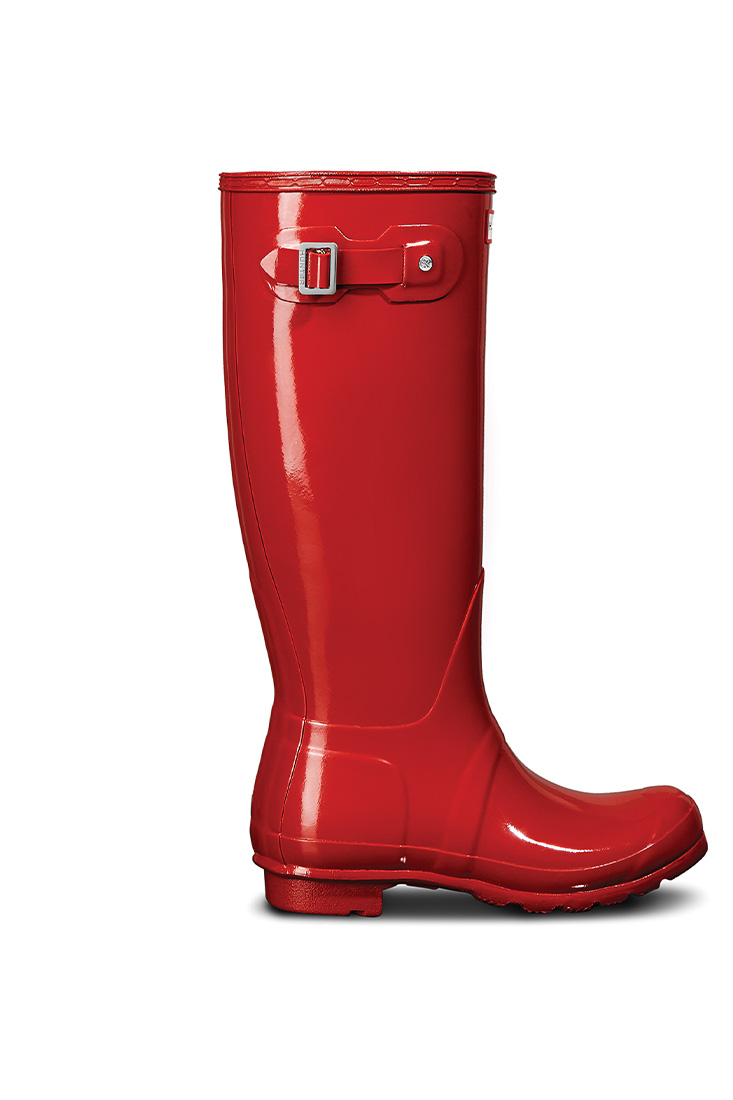 Hunter Womens Orginal Tall Gloss Boot – Military Red