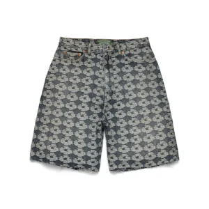 Jacquard Wreath-Denimshorts