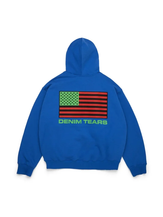 Pan-afrikansk hoodie med dragkedja, blå - Bild 3