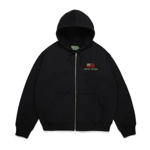Pan-afrikansk hoodie med dragkedja, svart