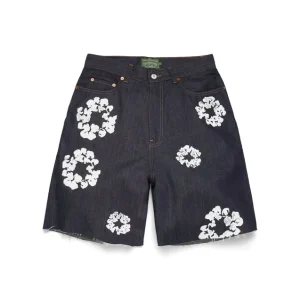 Selvedge Cotton Wreath Denim Shorts