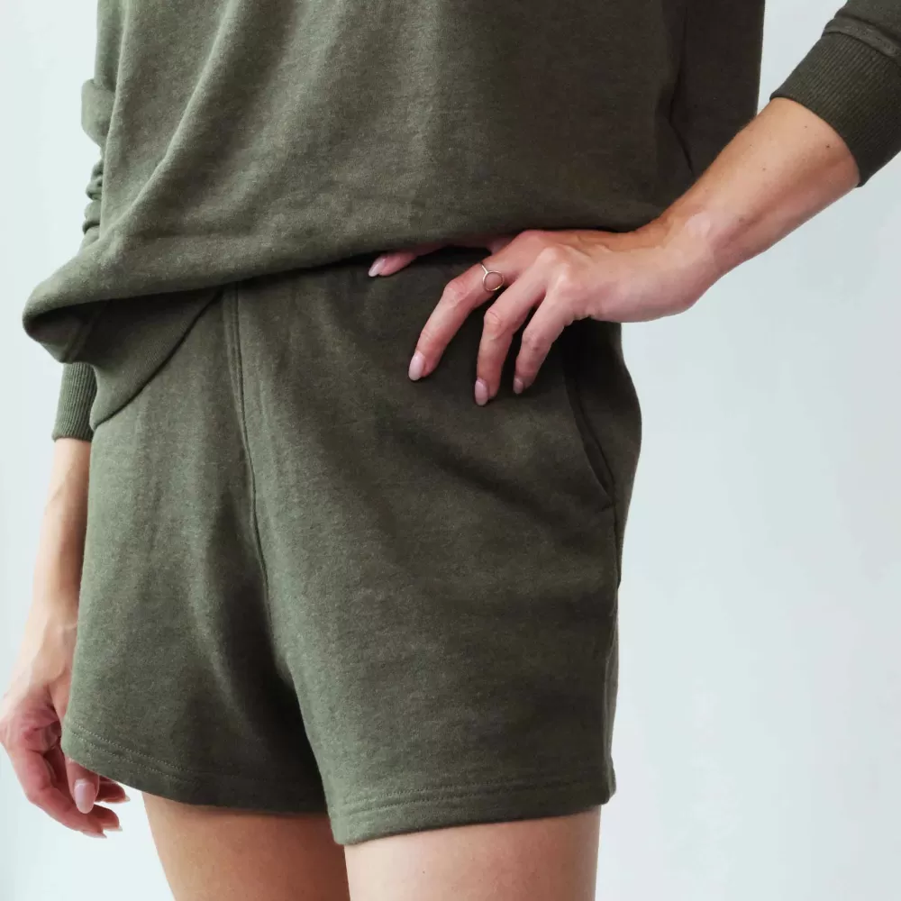 Cheap Pierre Robert Shorts Ekologisk Bomull Green Melange - Bild 3